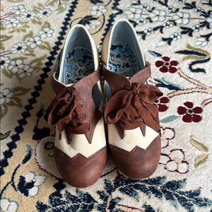 Brown and Cream Women's heels